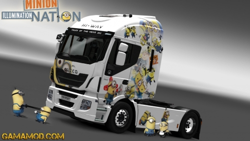 Minions skins Iveco Hi-Way by gamamod.com